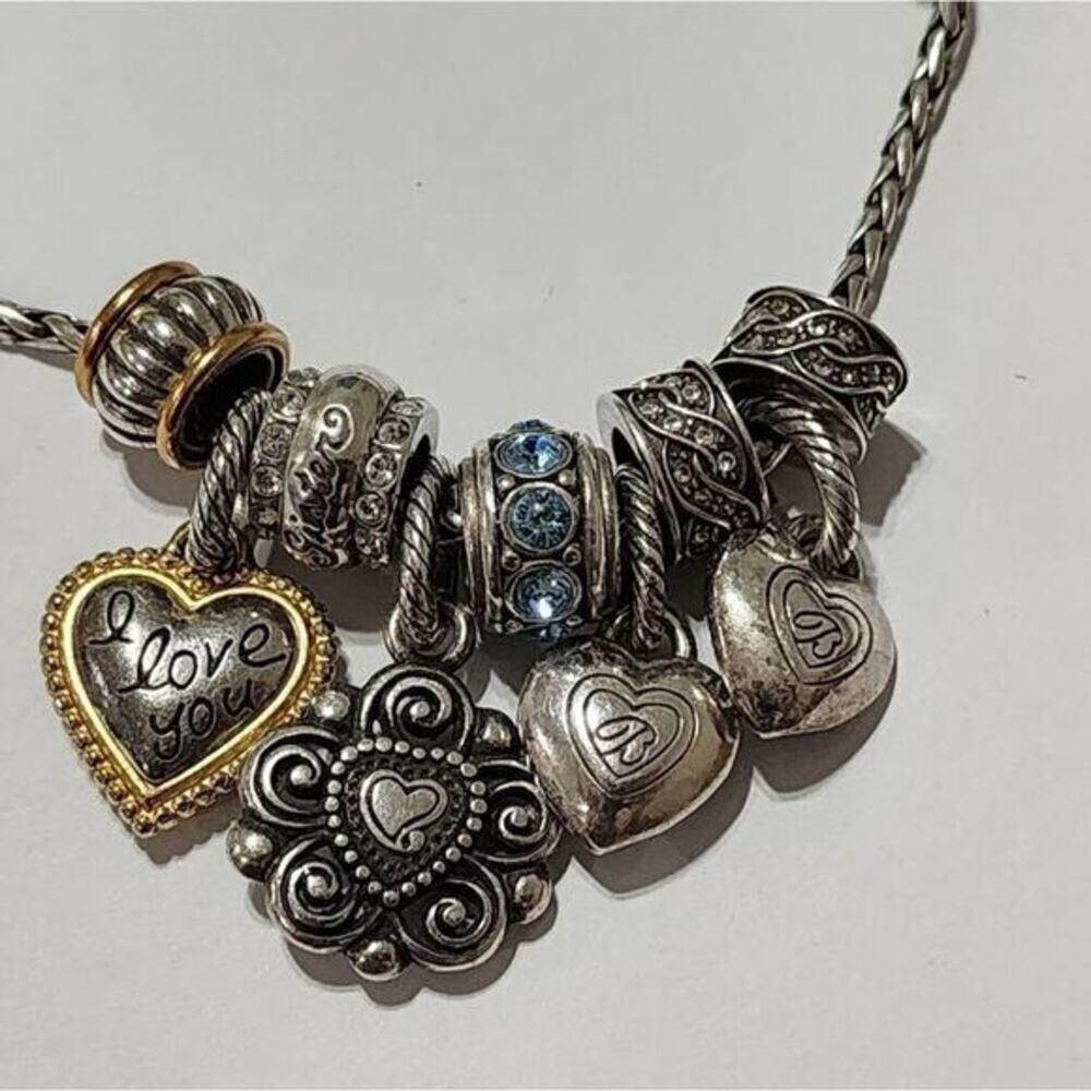 Brighton love heart birthstone blue‎ September Silver Gold Pl charm bracelet - Picture 5 of 9